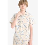 DeFacto Erkek Çocuk Oversize Geniş Kalıp Polo Yaka Poplin Kısa Kollu Gömlek E5830A825HS