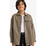 DeFacto Erkek Çocuk Oversize Geniş Kalıp Polo Yaka Uzun Kollu Gömlek G3621A825AU - 13 - 14 Yaş - Haki-KH401