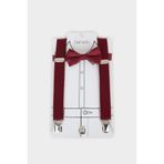 DeFacto Erkek Çocuk Pamuklu Papyon Pantolon Askısı 2'li, STD, C0238A826SM, Bordo, erkek-çocuk