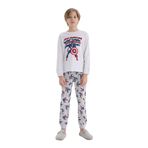 DeFacto Erkek Çocuk Pijama Takımı Marvel Comics Regular Fit Bisiklet Yaka Uzun Kollu Üst Uzun Alt Beyaz 9/10 Yaş