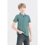 DeFacto Erkek Çocuk Polo Yaka Basic Düz Pike Kısa Kollu Tişört K1689A625SM - Yeşil-GN469 - 8 - 9 Yaş