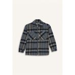DeFacto Erkek Çocuk Polo Yaka Ekose Desenli Fermuarlı Flanel Ceket G3295A825WN