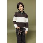 DeFacto Erkek Çocuk Polo Yaka Renk Bloklu Sweatshirt, 11-12 Yaş, G3375A825AU, Beyaz-WT32, erkek-çocuk