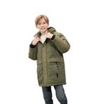 DeFacto Erkek Çocuk Su İtici Kapüşonlu Fermuarlı Cepli Pelüş Astar Parka Haki 5/6 Yaş