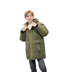 DeFacto Erkek Çocuk Su İtici Kapüşonlu Fermuarlı Cepli Pelüş Astar Parka Haki 7/8 Yaş