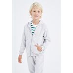 DEFACTO Erkek Çocuk Sweatshirt, Grey Melange, 9-10 Yaş