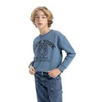DeFacto Erkek çocuk sweatshirt, Lt.indigo, 7-8 Jahre