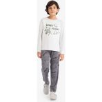 DeFacto Erkek Çocuk Termal Pijama Takımı Baskılı Uzun Kollu Üst Uzun Alt F3349A825WN - Gri-GR503 - 11 - 12 Yaş