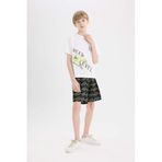 DeFacto Erkek Çocuk Xbox Baskılı Pamuklu Pijama Takımı, 9-10 Yaş, E0339A825SM, Beyaz-WT34, erkek-çocuk