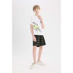 DeFacto Erkek Çocuk Xbox Baskılı Pijama Takımı, 7-8 Yaş, E0339A825SM, Beyaz-WT34, erkek-çocuk