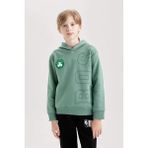 DeFacto Erkek Çocuk Yeşil NBA Boston Celtics Kapüşonlu Sırt Baskılı Sweatshirt D3124A824AU - Yeşil-GN757 - 9 - 10 Yaş