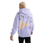DeFacto Erkek DeFactoFit NBA Los Angeles Lakers Oversize Fit Kapüşonlu Sweatshirt, Lila, XS