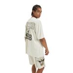 DeFacto Erkek DeFactoFit NBA Milwaukee Bucks Oversize Fit Bisiklet Yaka Ağır Kumaş Kısa Kollu Tişört Taş Rengi (BG662) XS