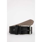 DeFacto Erkek Dikdörtgen Toka Suni Deri Günlük Kemer A1653AXNS - Siyah-BK27 - 90 cm