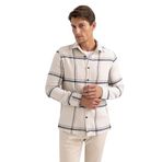 DeFacto Erkek Modern Fit Polo Yaka Oduncu Uzun Kollu Gömlek, Bej, XS