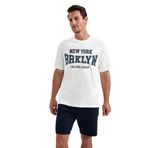 DeFacto Erkek Regular Fit Bisiklet Yaka Tişört, Ekru, S