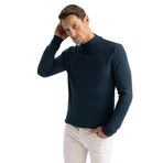 DeFacto Erkek Slim Fit Balıkçı Yaka Triko Kazak, Mavi, XS Kazak Kazak