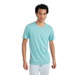 DeFacto Erkek Slim Fit Bisiklet Yaka Basic Tişört, Aqua, S