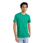 Defacto Erkek Slim Fit Bisiklet Yaka Basic Tişört, Yeşil, S