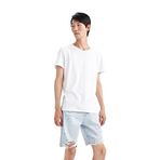 DeFacto Erkek Slim Fit Geri Dönüşümlü Jean Yırtık Detaylı Bermuda, Buz Mavisi, 30