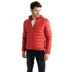 DeFacto Erkek Slim Fit Kapüşonlu Su İtici Isı Yalıtımlı Şişme Mont, Koyu Turuncu , S