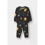 Defacto F0549a5gr164 Gri Erkek Bebek Pijama Takımı Uzay Baskılı Uzun Kollu Üst Uzun Alt