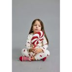 Defacto F0639a5er233 Ekru Kız Bebek Yılbaşı Temalı Pijama Takımı Uzun Kollu Üst Uzun Alt
