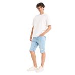 DeFacto F4685AX25SM Mavi-NM39 Erkek Slim Fit Dar Kesim Jean Bermuda Şort