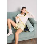 DeFacto F8931AX25HS Sarı-YL155 Kadın Regular Fit Gofre Dokulu Çizgili Şort Pijama Altı