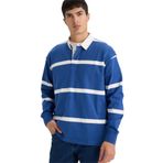 DeFacto F9832AX26SP IN272 Indigo Erkek Baskılı Sweatshirt