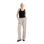 DeFacto Fall in Love Regular Fit Şal Desenli Viskon Plaj Pantolonu Ekru XL