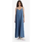 DeFacto Fashion Fit Akışkan Kumaş İnce Askılı Maxi Elbise D8258AX25SM - 42 - Mavi-NM28
