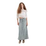 DeFacto Fashion Fit Cepli Jean Maxi Etek, 36, D4420AX24AU, İndigo-NM85, Kadın