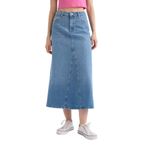 DeFacto Fashion Fit Cepli Maxi Jean Etek, 32, D4422AX24AU, Mavi-NM28, Kadın