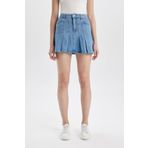 DeFacto Fashion Fit Pileli Jean Mini Etek B9853AX24SM