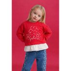 DeFacto Fırfır Detaylı Oversıze Çiçekli Sweatshırt Kız Bebek G7417A526SP
