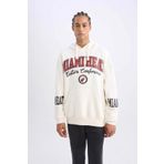 DeFacto Fit Nba Miami Heat Oversize Geniş Kalıp Kapüşonlu Baskılı Kalın Sweatshirt D0672ax24au