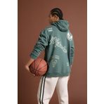 DeFacto Fit Nba Milwaukee Bucks Boxy Fit Kapüşonlu Sırt Baskılı Kanguru Cepli Kalın Sweatshirt D3246a