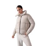 DeFacto Fit Su İtici Regular Fit Puffer Şişme Bej Kadın Mont