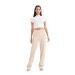 DeFacto Fitilli Kaşkorse Pantolon Flayer Fit Beli Lastikli Düz Paça, L, B2206AX23AU, Bej-BG303, Kadın