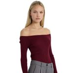 DeFacto Fitted Açık Omuz Bordo Triko Kazak, L, E0314AX24WN, Bordo-BR115, Kadın