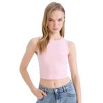 DeFacto Fitted Basic Halter Yaka Atlet Pembe, S, D9560AX25SM, Pembe-PN614, Kadın