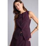 DeFacto Fitted Bisiklet Yaka Yelek, 40, Fitted Bisiklet Yaka Yelek, Bordo-BR455, Kadın