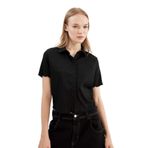 DeFacto Fitted Bürümcük Kısa Kollu Gömlek, M, D4520AX24HS, Siyah-BK81, Kadın