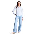 DeFacto Fitted Çizgili Poplin Gömlek, L, D3172AX26SP, Mavi, Kadın