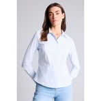 DeFacto Fitted Çizgili Poplin Gömlek, S, D3172AX26SP, Mavi, Kadın