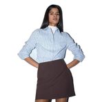 DeFacto Fitted Çizgili Poplin Gömlek, XL, F9209AX26SP, Mavi-BE366, Kadın