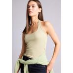 DeFacto Fitted Halter Yaka Fitilli Kaşkorse Atlet H8088AX26SM - Haki-KH445 - XL