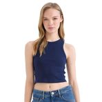 DeFacto Fitted Halter Yaka Fitilli Kaşkorse Atlet, L, U0357AZ25SM, Lacivert-NV42, Kadın
