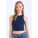 DeFacto Fitted Halter Yaka Fitilli Kaşkorse Atlet, XL, U0357AZ25SM, Lacivert-NV42, Kadın